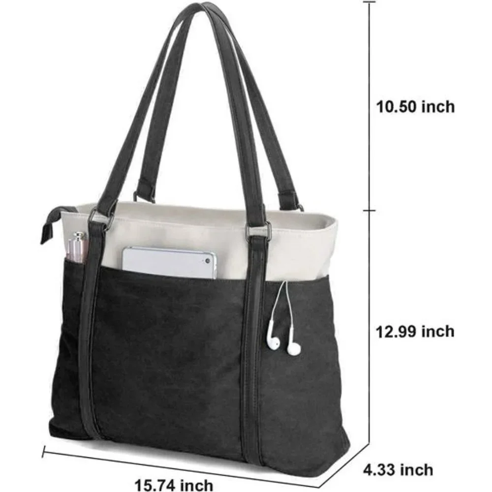 🌺Women Laptop Tote Bag for Work Lightweight Canvas 🩷15.6 Inch Handbag Purse